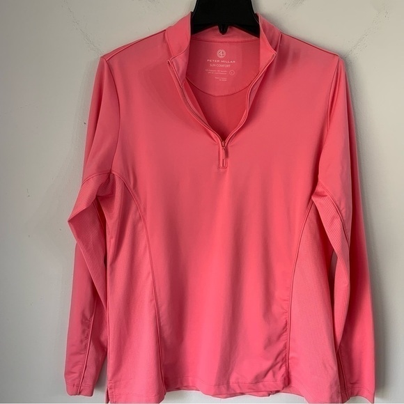 Peter Millar Women’s Golf Sun Protection Long Sleeve Shirt Pink Large - Picture 9 of 11